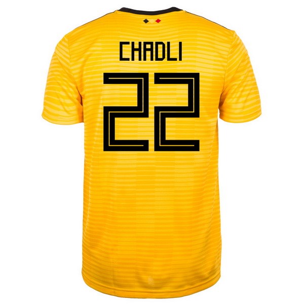 Camiseta Bélgica 2ª Chadli 2018 Amarillo